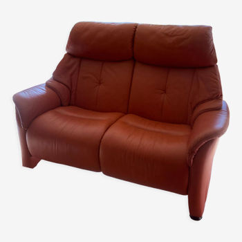 Leather two-seater sofa