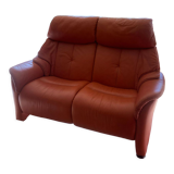 Leather two-seater sofa
