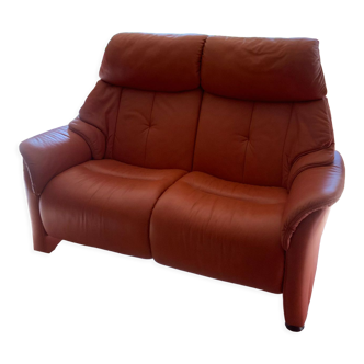 Leather two-seater sofa