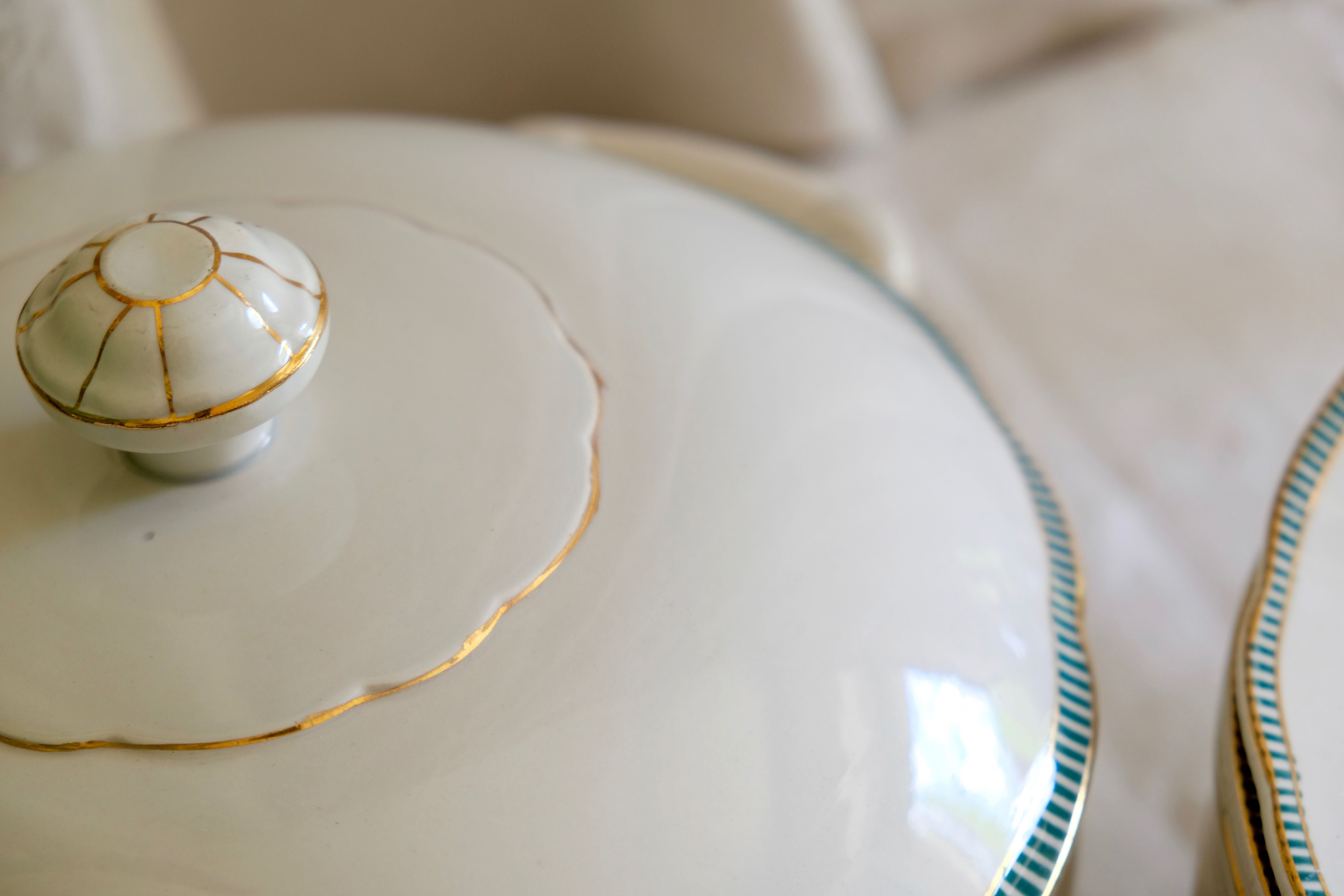 Porcelain soup maker collection ''Juan'' Sarreguemine Digoin 1950