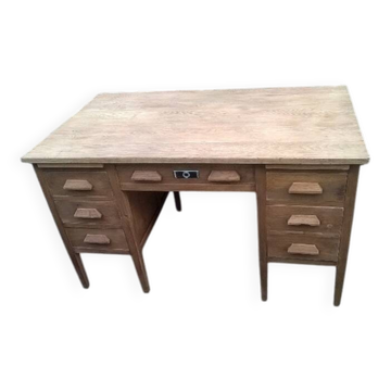 Minister's desk in solid raw oak from the 1930s