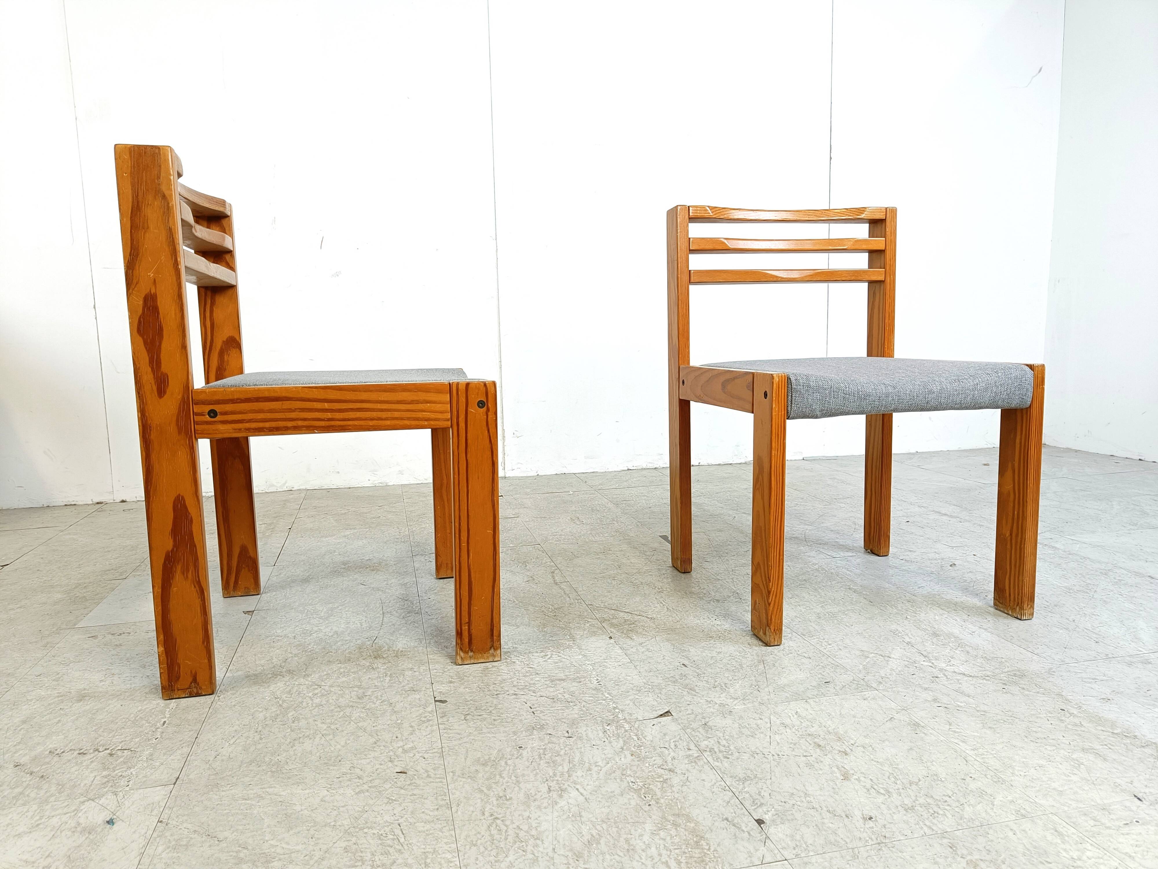 Set of 4 pine wood SG 1200 dining chairs by Cees Braakman, 1970s