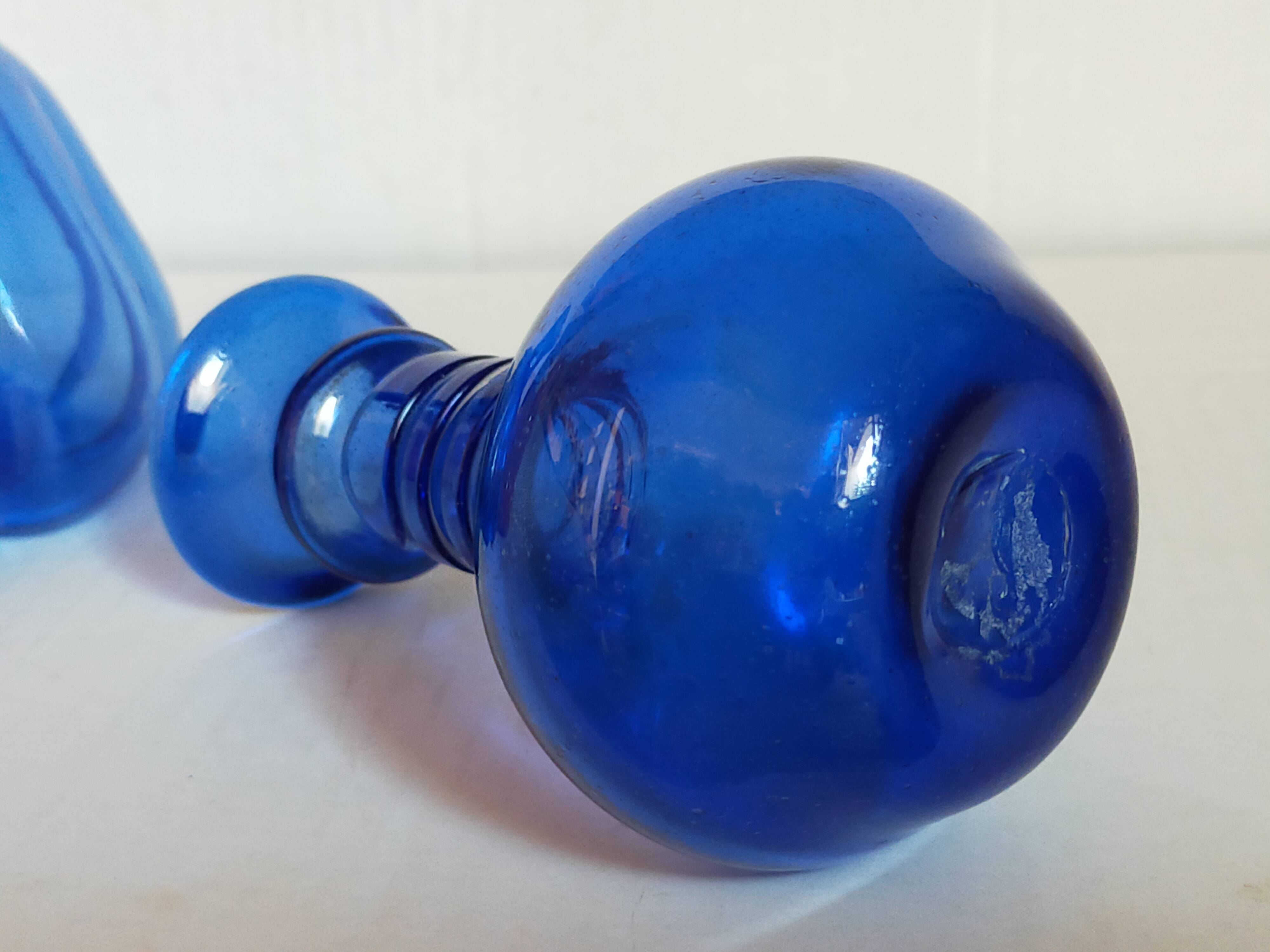 Trio of vintage blown glass soliflore vases