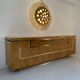 Sideboard in elm magnifying glass and brass. 1970