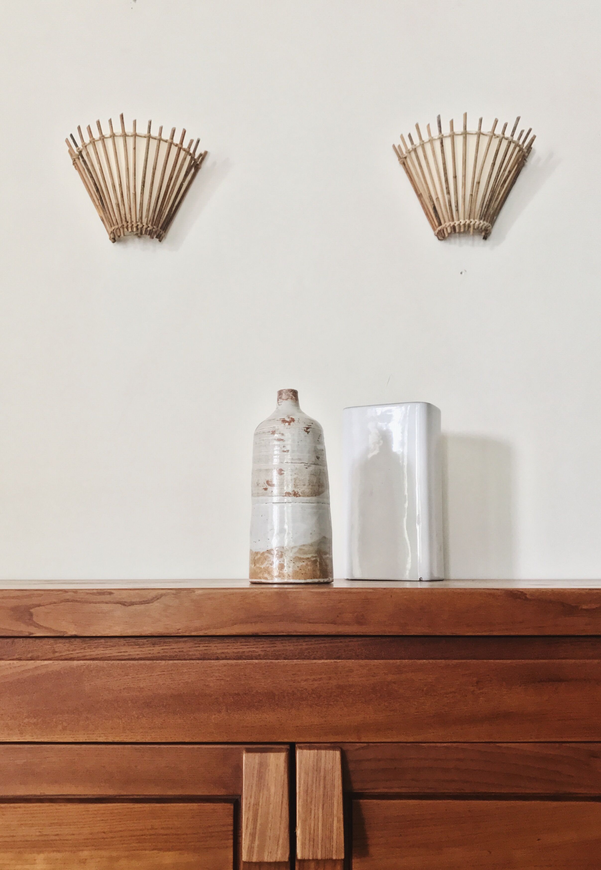 Bamboo wall sconces 1950 s