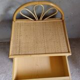 Pair of rattan bedside tables