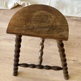 Turned wooden tripod stool 1950