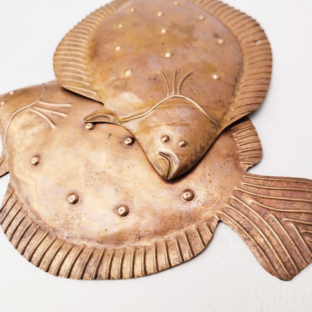 Poissons vénitiens cuivre décoration vintage