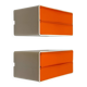 Tiroirs muraux modulaires orange vintage – Plastique des années 1970, style Space Age