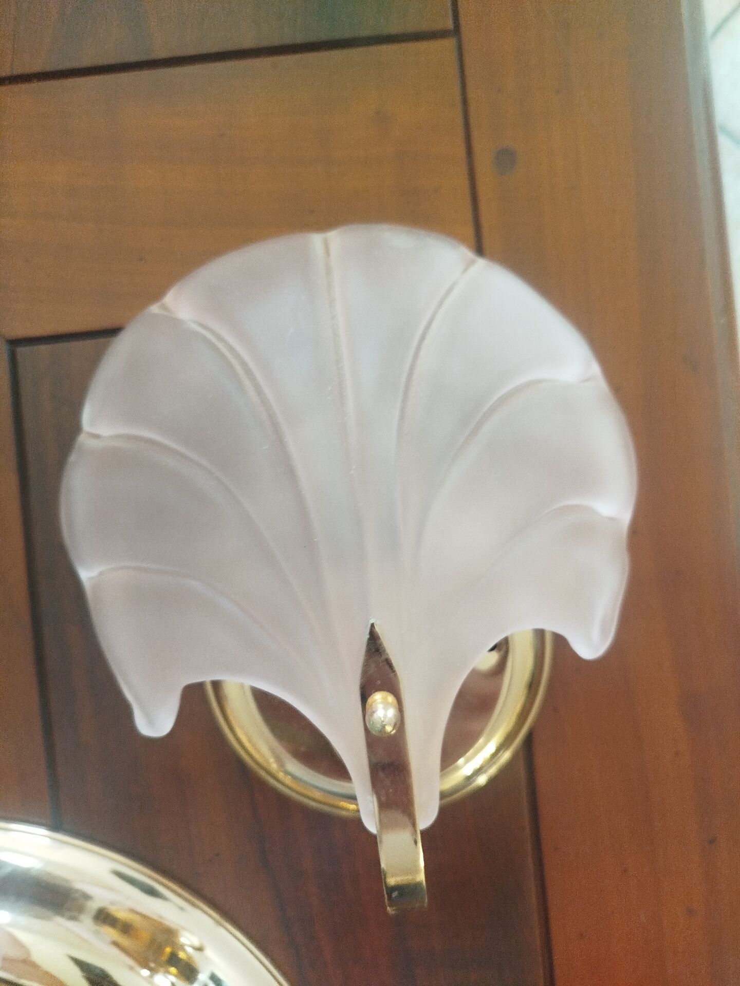 Rare set of wall sconces and shell ceiling light.