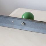 Wall-mounted coat rack, metal and colored wooden hook, 1960