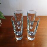 4 high glasses Heavy bullet glass Carlo Moretti Italy 1980 signed