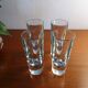 4 high glasses Heavy bullet glass Carlo Moretti Italy 1980 signed
