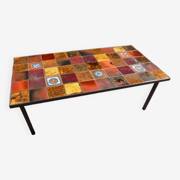 Coffee table La Roue Vallauris Ceramic 60s