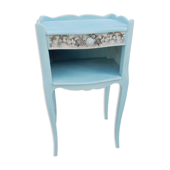 Petrol blue revamped bedside table