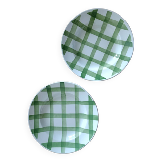 2 assiettes terre de fer modèle Nappe