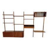 Un meuble mural à 4 compartiments par Poul Cadovius, Danemark, années 1960.