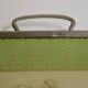 Old glass and metal serving tray - hand-painted floral decoration