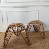 Pair of rattan stools