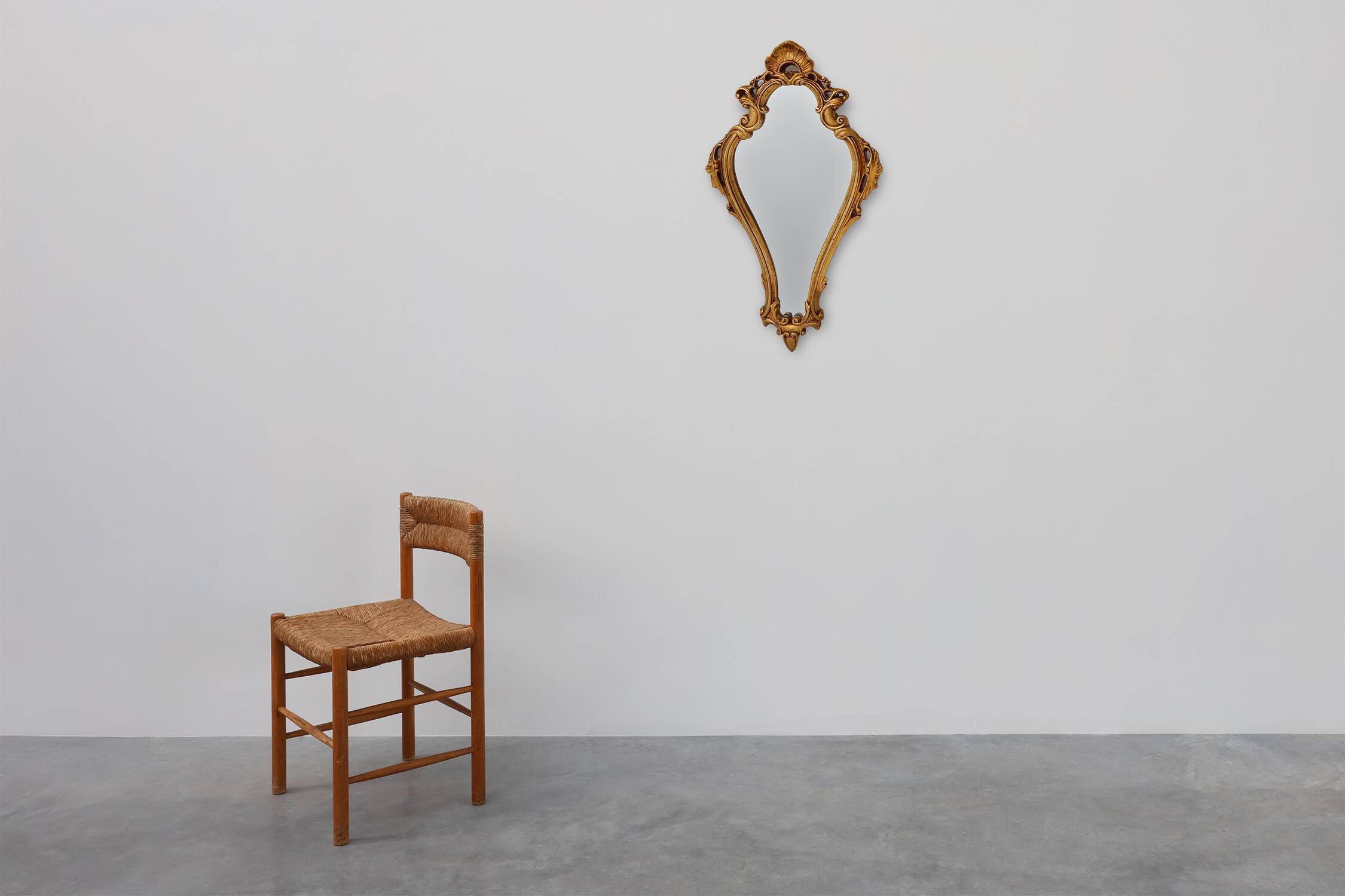 French 20th century baroque style gilded crested mirror