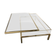 Table basse coulissante en laiton des années 1970