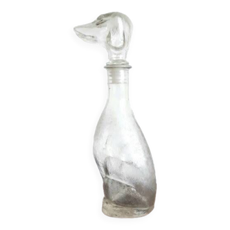 Dachshund dog carafe, Empoli glass, Italy 1960