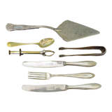Pince à sucre, à glaçons, pelle à tarte, cuillère, 3 couverts Solingen