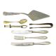 Sugar tongs, ice cubes, pie shovel, spoon, 3 covers Solingen