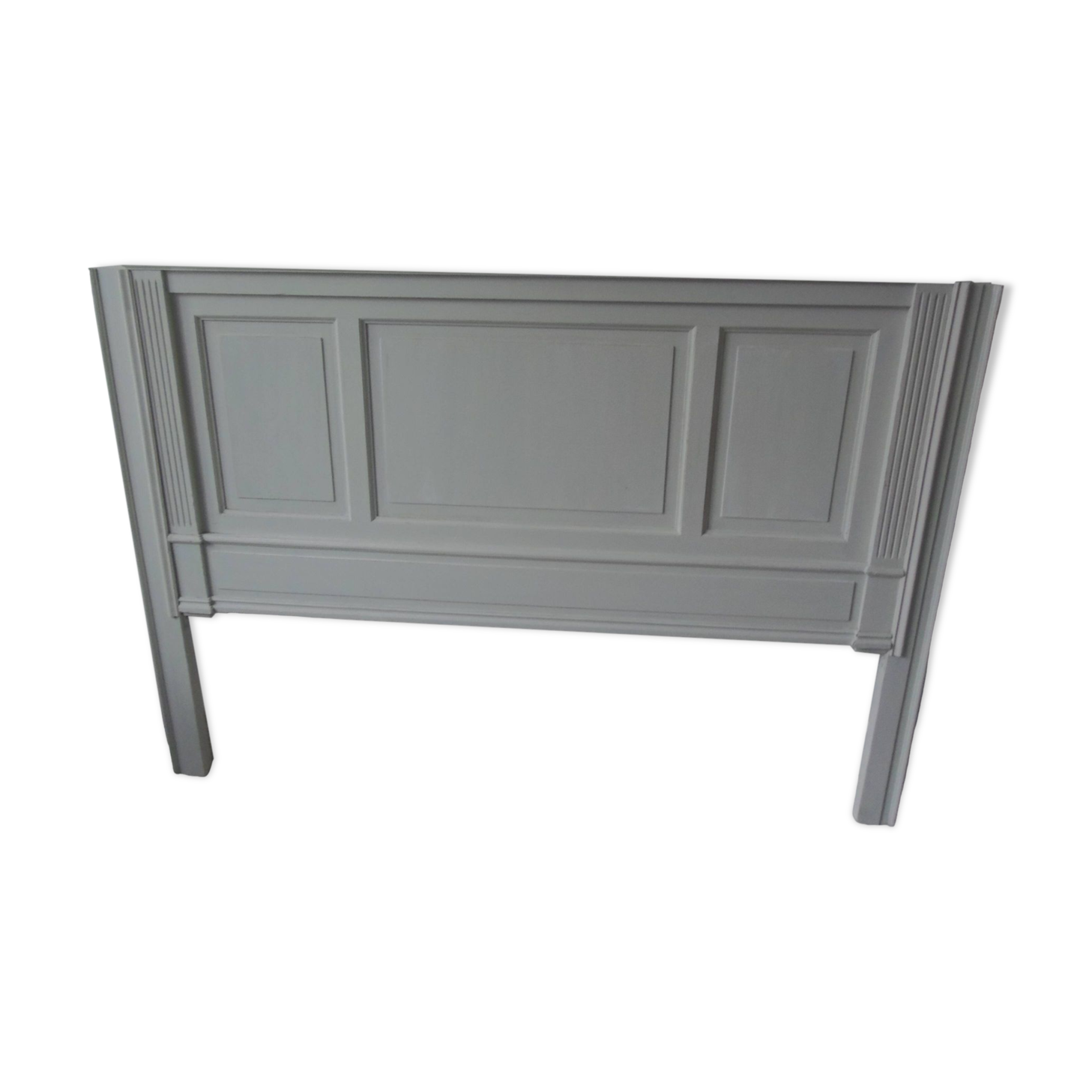 Headboard from the 1930s for a 160 bed in pearl gray patinated solid oak