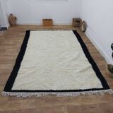 Azilal Vintage Rug 300x200 cm - Minimalist Design Cream and Black