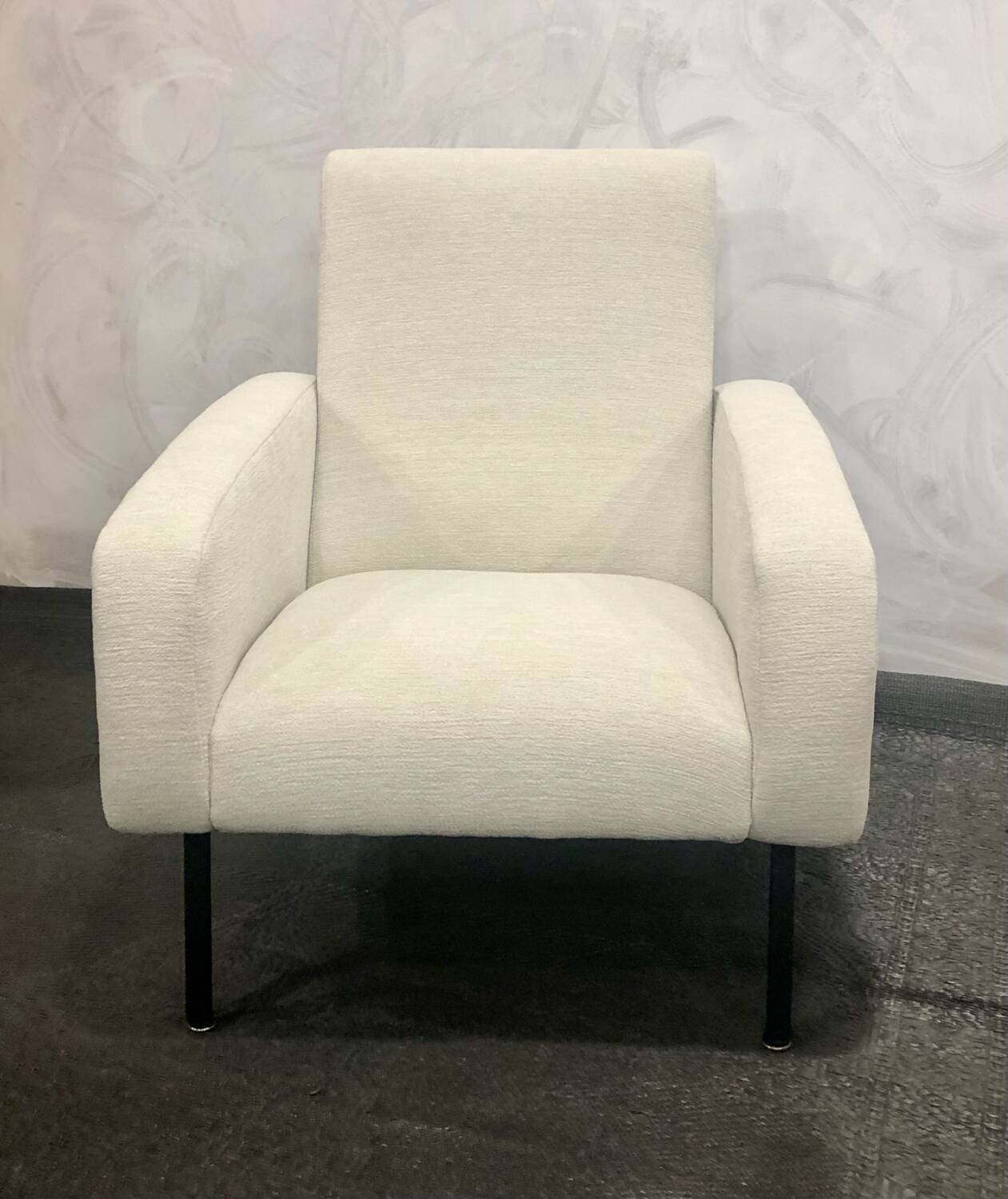 Pair of DISTEX MARCO ZANUSO ARFLEX armchairs, 1954-1960, gold frames