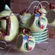 Tea / coffee service in earthenware "Lemon" on display – 15 pieces