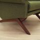 Fauteuil vert, design danois, années 1970, fabrication : Horsens Møbelfabrik