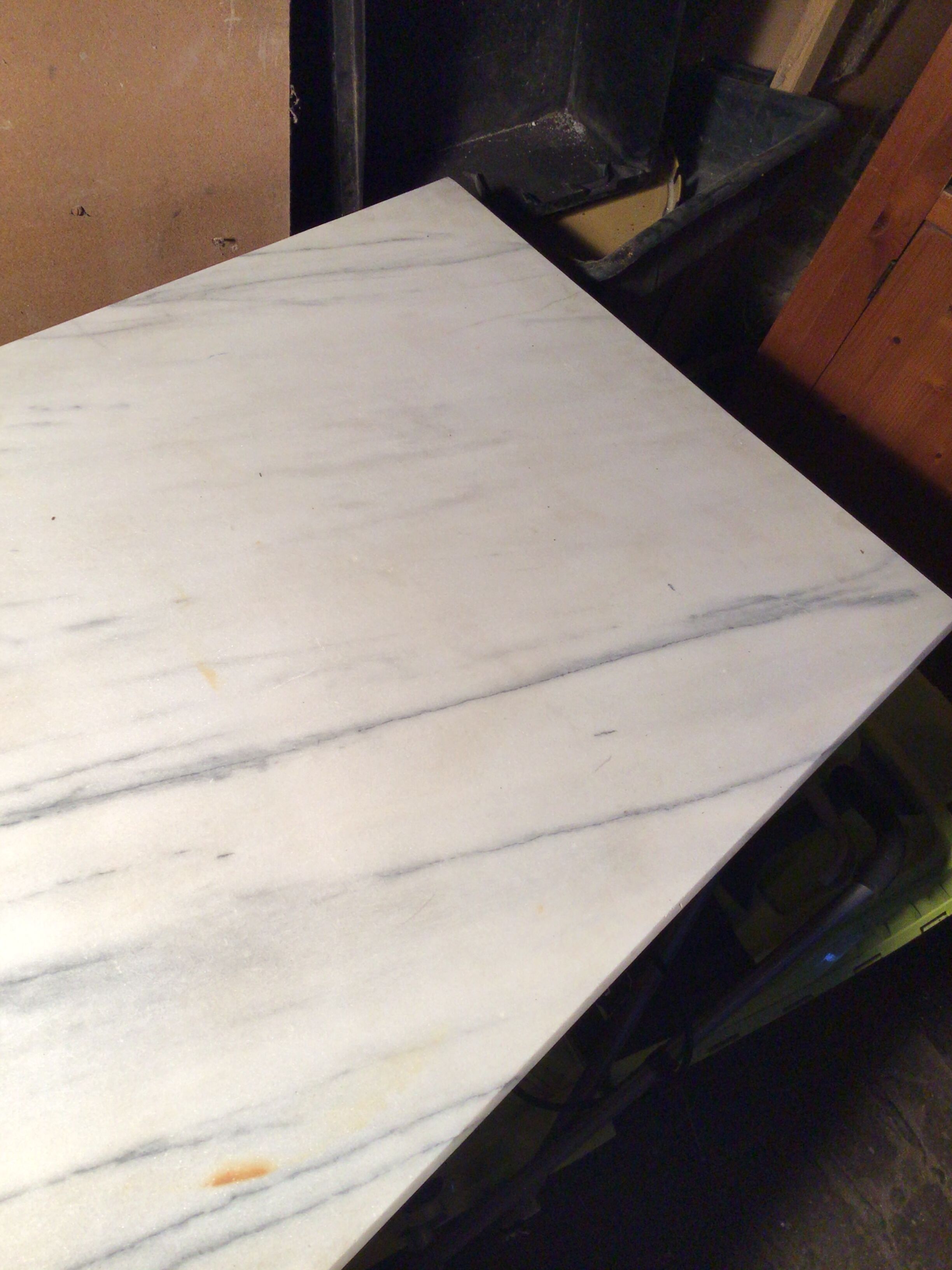Marble and cast iron bistro table