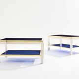 Pair of Flaminia chrome brass side tables by Willy Rizzo 1970