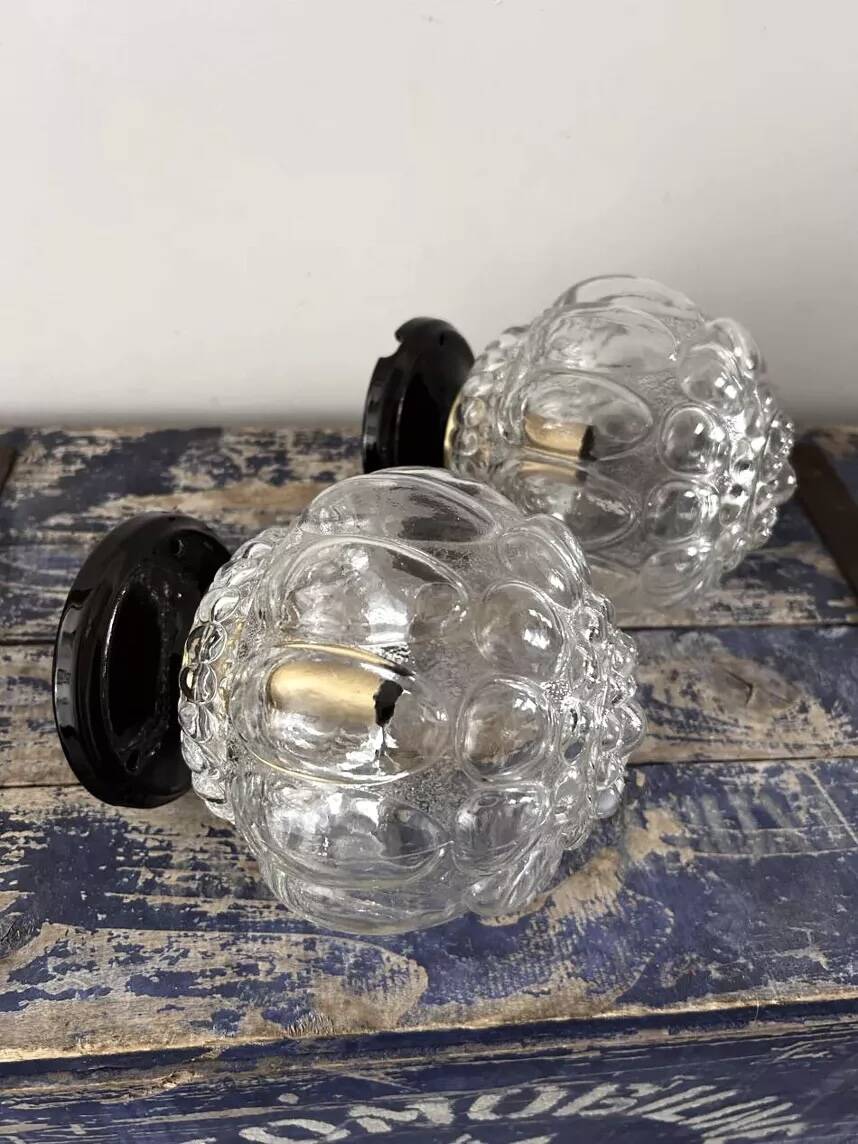 Paire d’appliques globes