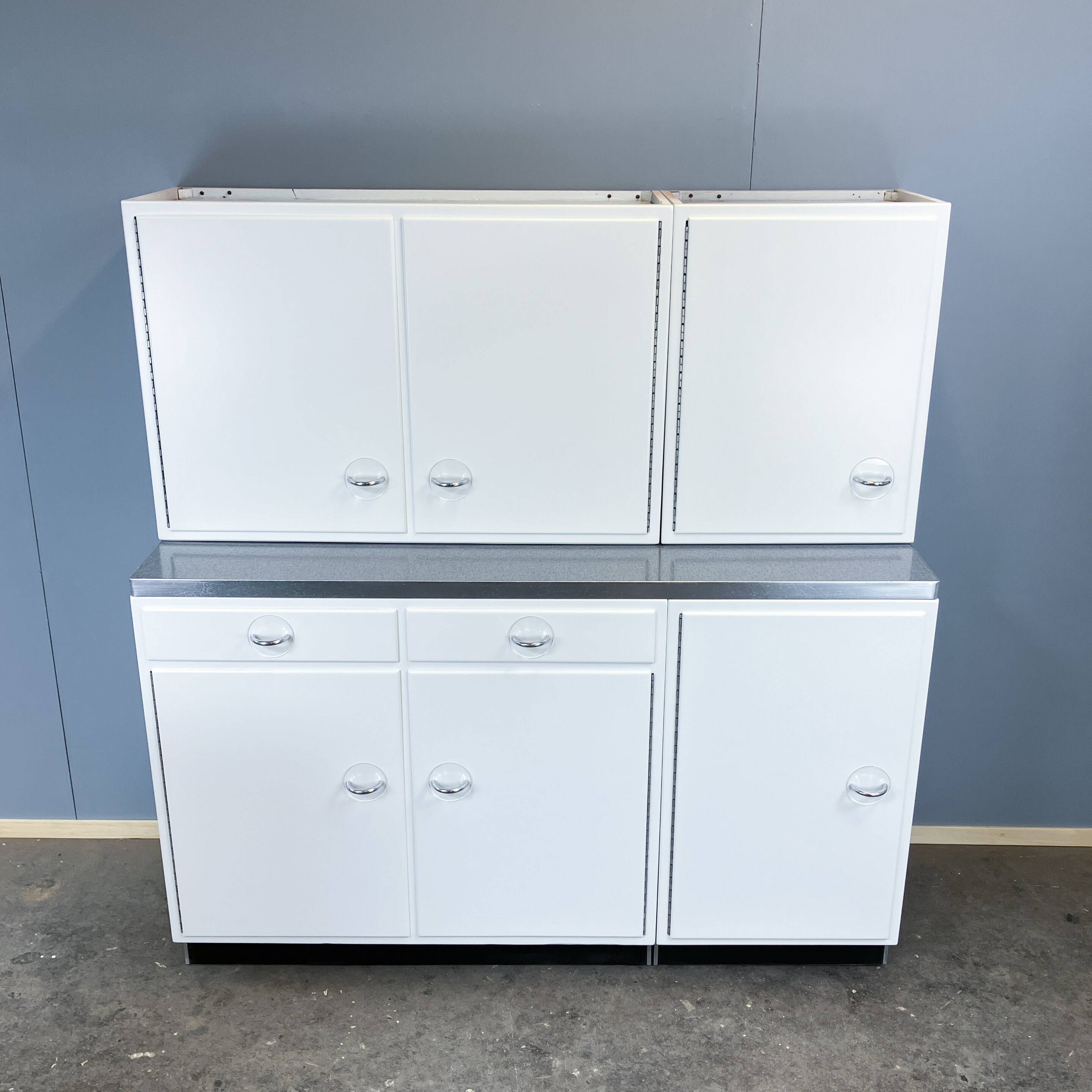Poggenpohl kitchen set with a grey-blue mottled worktop, 1950s
