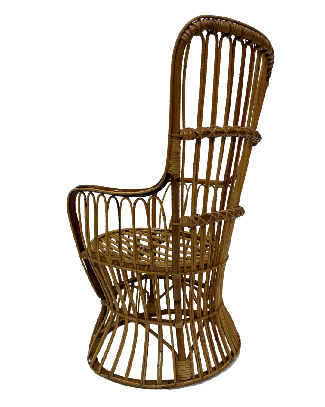 Set of two mid century rattan armchairs by bonacina 1950 design