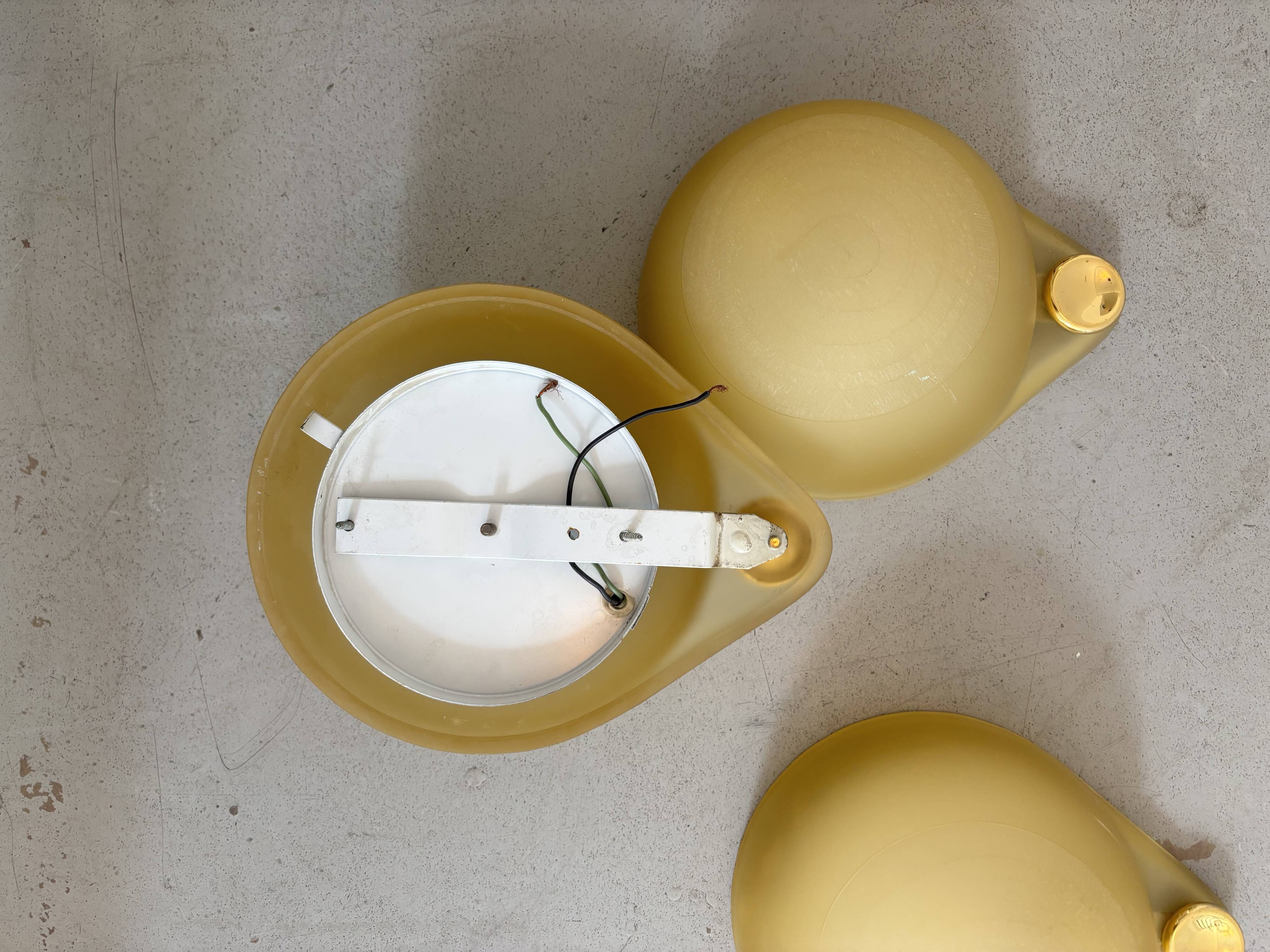 3 vintage glass paste wall lights