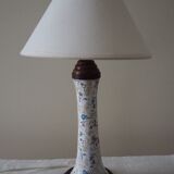 Extra bedside table lamp in earthenware and wooden base