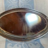 Small oval silver metal tray