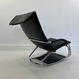 Fauteuil à bascule en cuir par Jochen Hoffman, années 1990