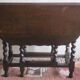 Antique farmhouse patinated extendable table in oak with carved edge, 1900