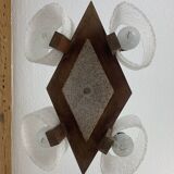 Scandinavian chandelier perspex and wood