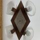Lustre scandinave perspex et bois, 4 feux