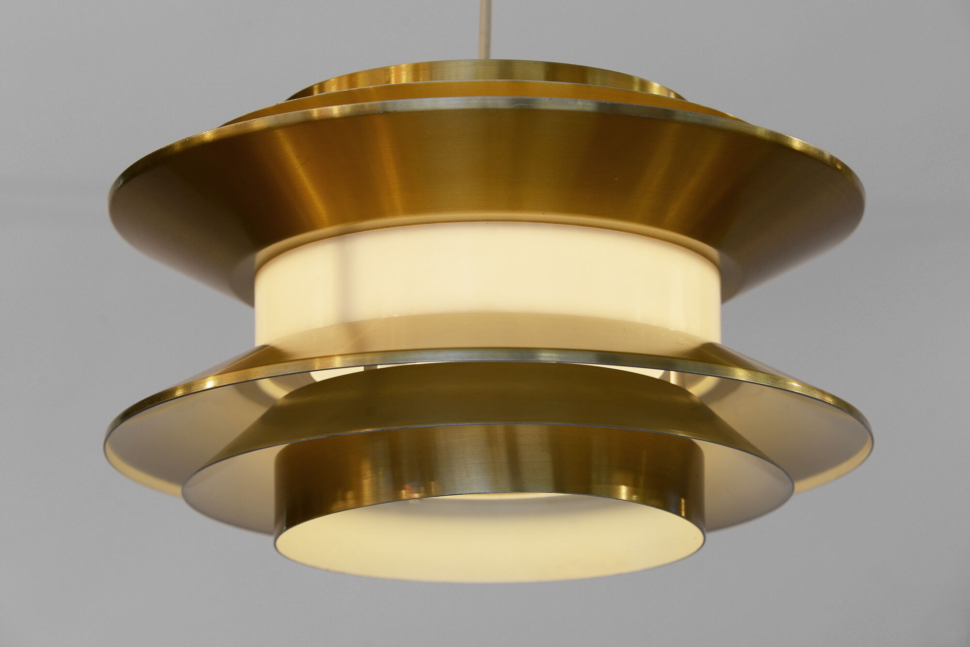 Pendant light "Trava" golden version by Carl Thore for Granhaga Metallindustri. Sweden 1970s.