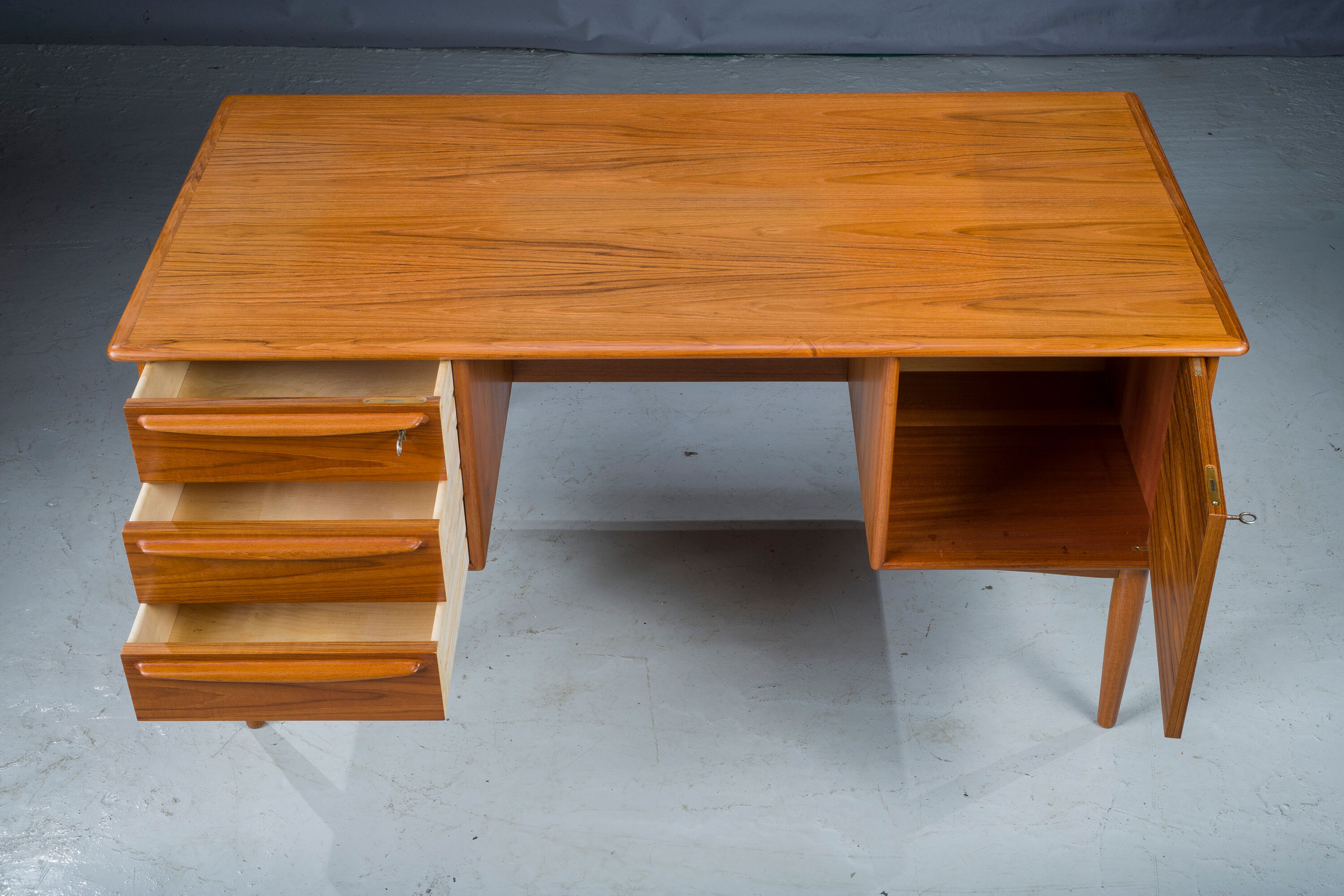 Mid-Century Danish Modern Desk Teak by Svend Madsen for Falster, 1970s