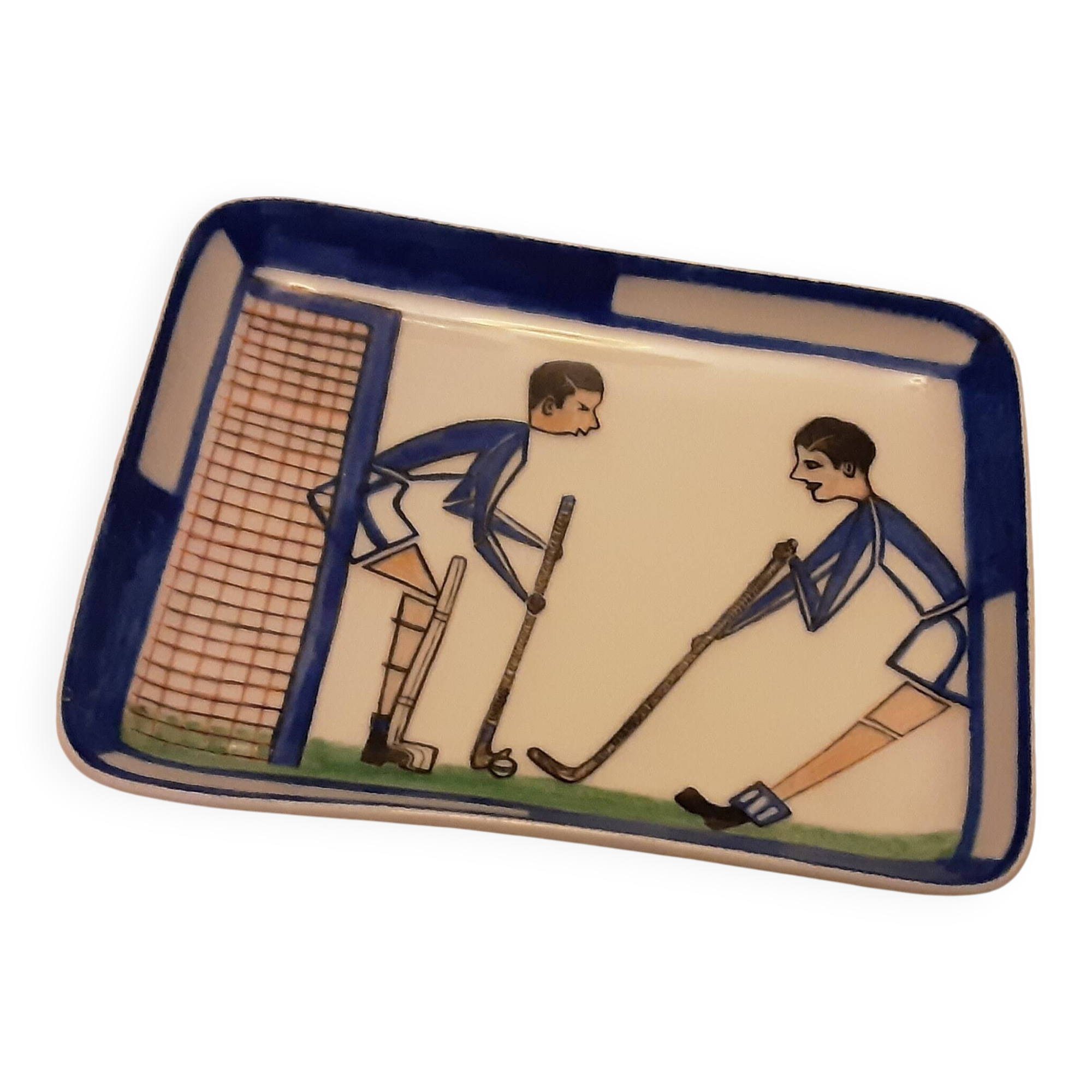 Bavarian porcelain cup may 1929 signed turf hokey players