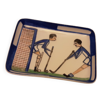 Bavarian porcelain cup may 1929 signed turf hokey players