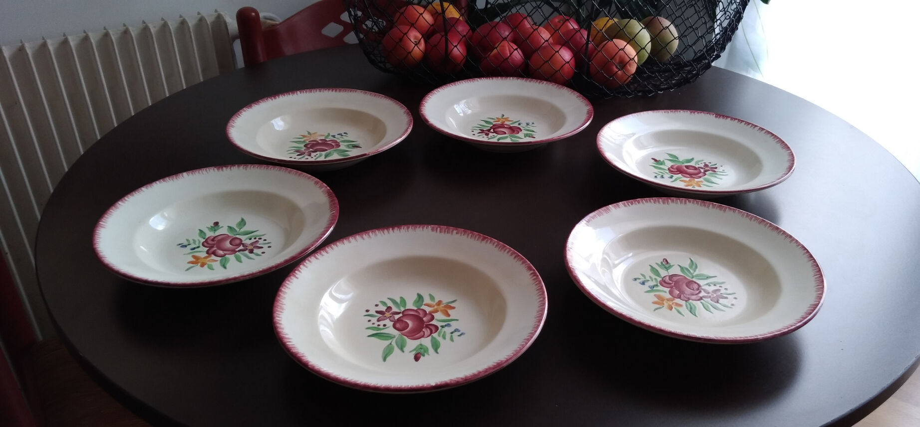 Set de 6 assiettes creuses faïence Longchamp